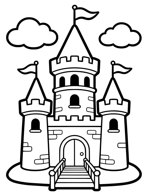 Castle colouring page