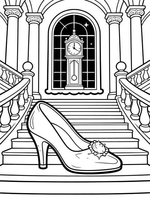 The glass slipper colouring page