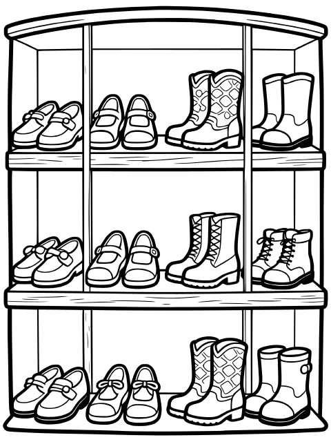 The shoemaker's shop colouring page