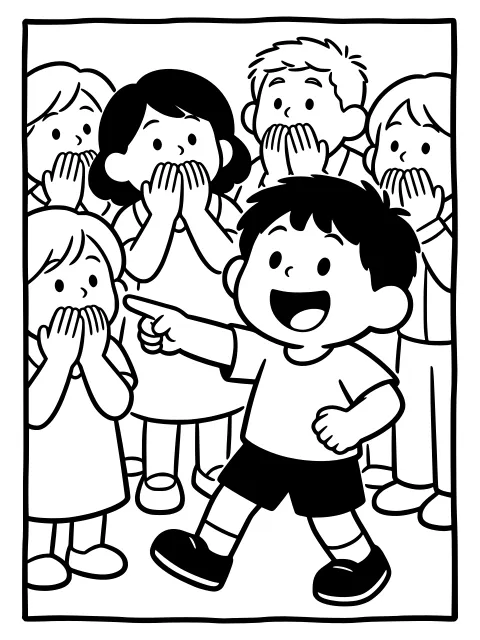 But he has nothing on! colouring page