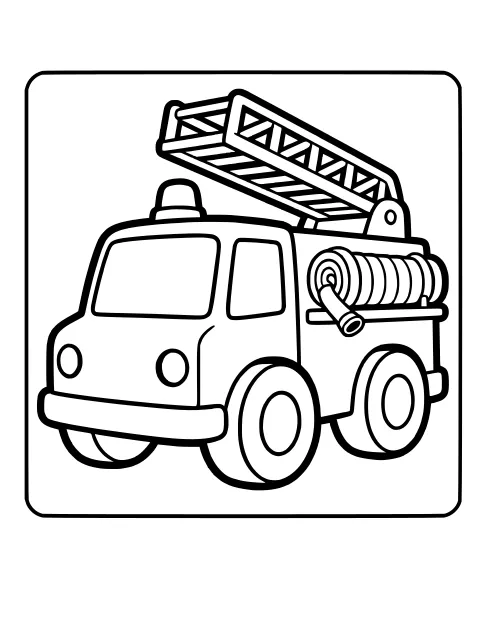 Fire engine colouring page