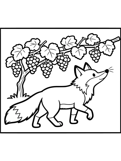 Those grapes are sour anyway! colouring page