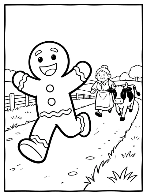 Run, run, as fast as you can! colouring page