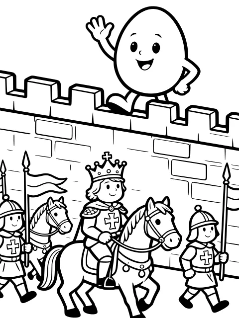 All the king's horses colouring page
