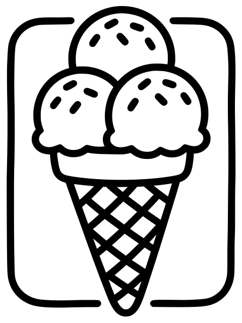 Ice cream cone colouring page