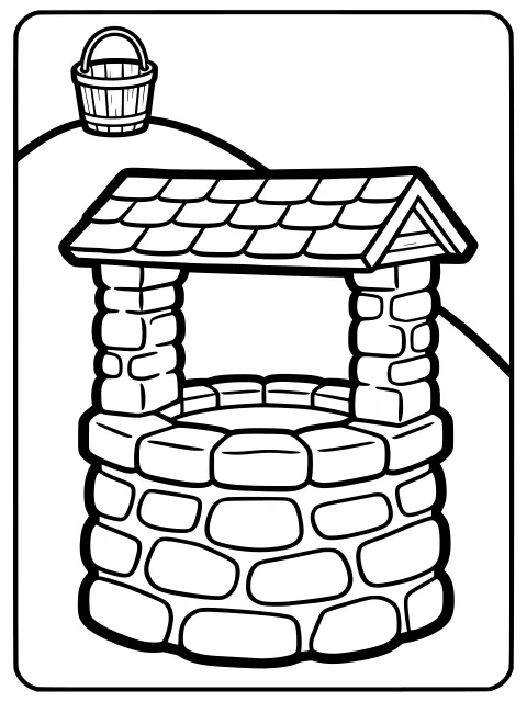 To fetch a pail of water colouring page