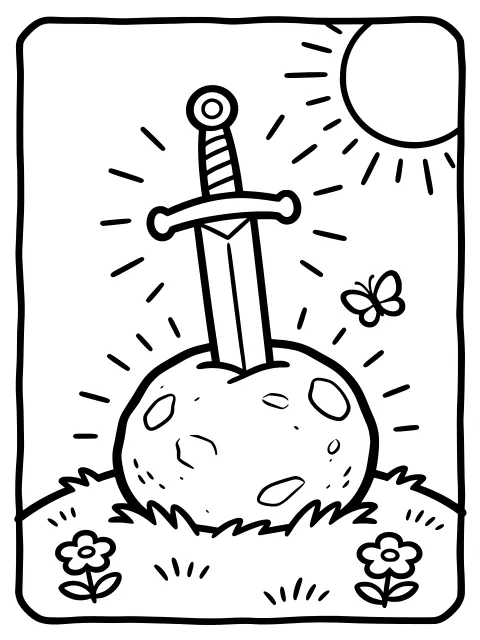 The sword in the stone colouring page