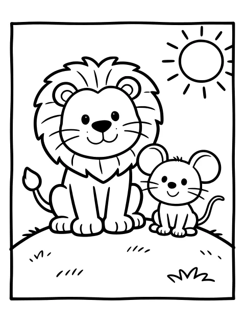 Best friends colouring page