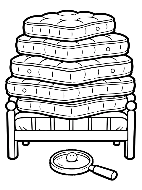 The little pea colouring page