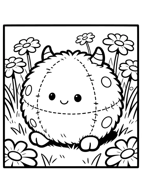 Mo the Puffball cow colouring page