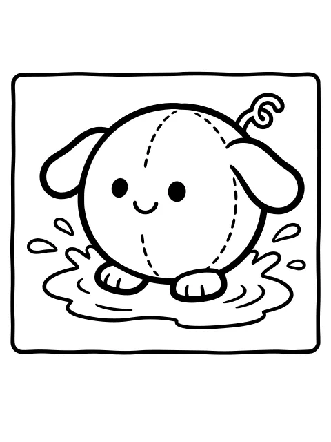 Peaches the Puffball pig colouring page