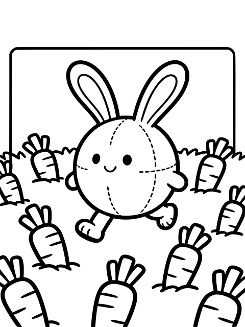 Pip the Puffball bunny colouring page