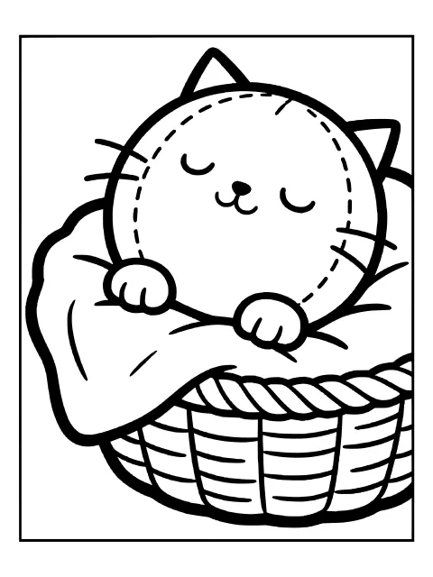 Tilly the Puffball kitten colouring page