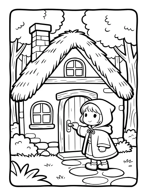 Grandmother's cottage colouring page