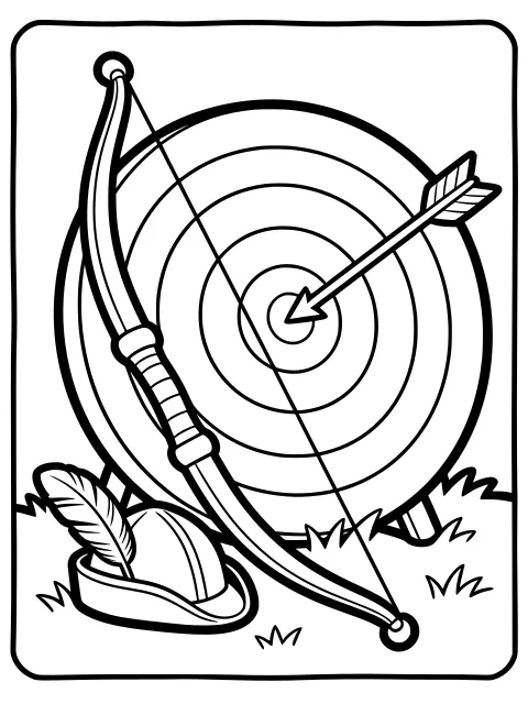 Bullseye! colouring page