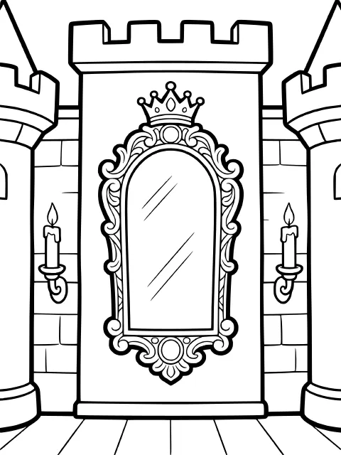 The magic mirror colouring page