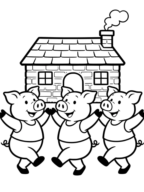 Safe in the brick house colouring page