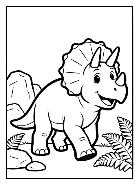 Triceratops colouring page