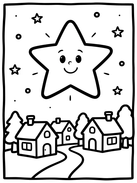 Twinkle twinkle little star colouring page