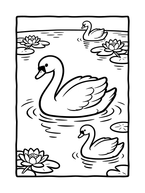 The beautiful swan colouring page
