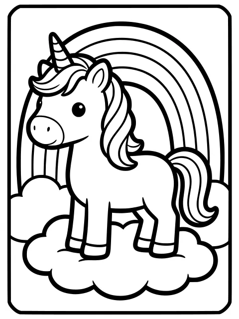 Unicorn colouring page