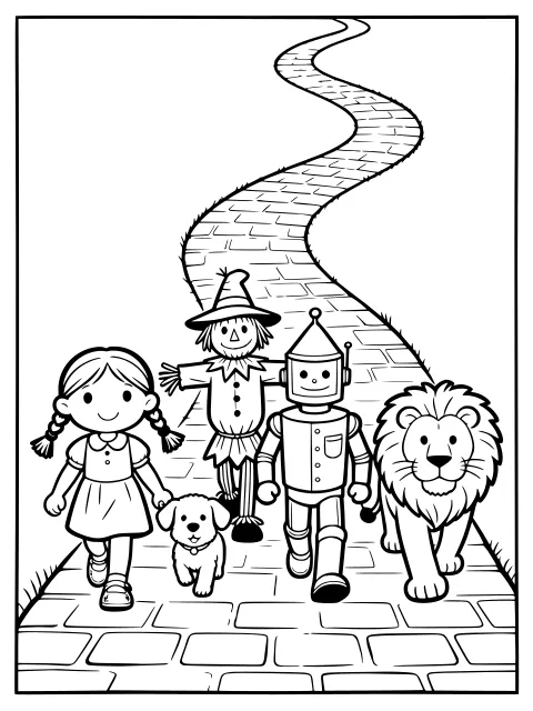 Off to see the wizard colouring page